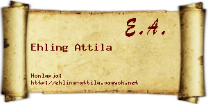 Ehling Attila névjegykártya